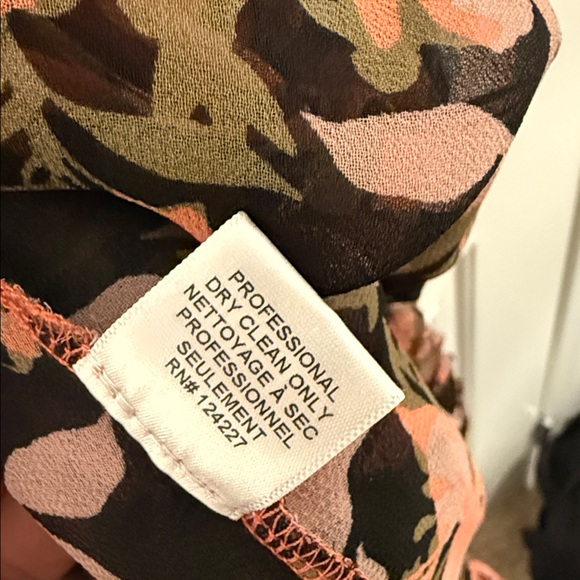 MISA Rose Midi Asymmetrical Dress in Black and Pink Floral - Picture 3 of 4